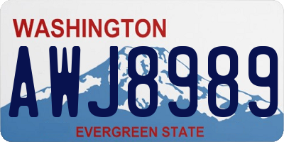 WA license plate AWJ8989