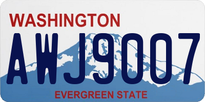 WA license plate AWJ9007