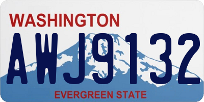 WA license plate AWJ9132