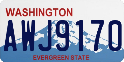 WA license plate AWJ9170