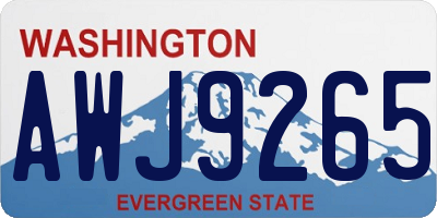 WA license plate AWJ9265