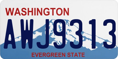 WA license plate AWJ9313