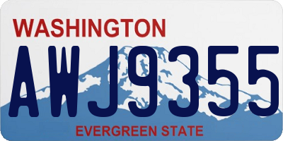 WA license plate AWJ9355