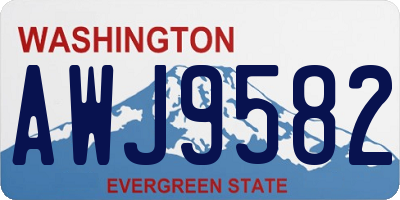 WA license plate AWJ9582