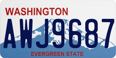 WA license plate AWJ9687