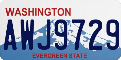 WA license plate AWJ9729