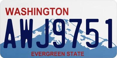 WA license plate AWJ9751
