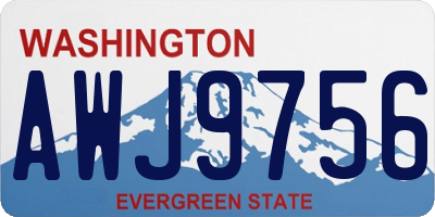 WA license plate AWJ9756