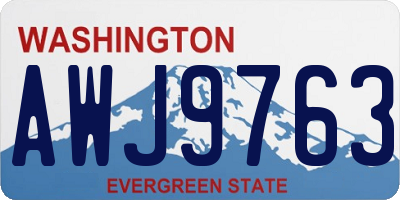 WA license plate AWJ9763