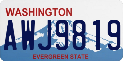 WA license plate AWJ9819