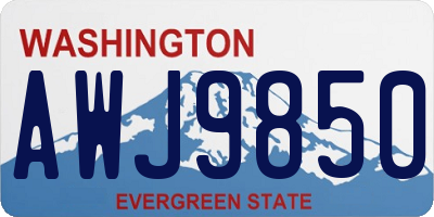 WA license plate AWJ9850