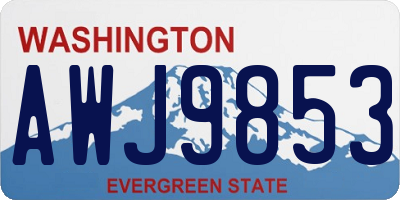 WA license plate AWJ9853