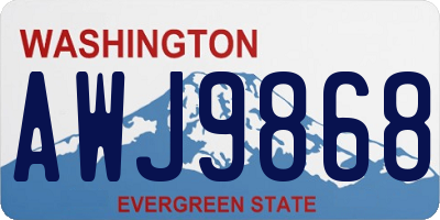 WA license plate AWJ9868
