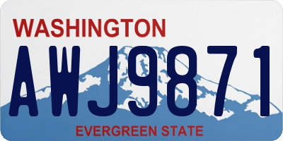 WA license plate AWJ9871