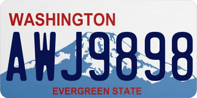 WA license plate AWJ9898