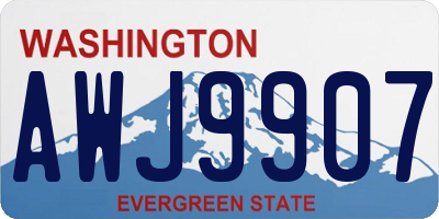 WA license plate AWJ9907