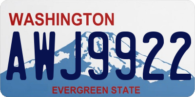 WA license plate AWJ9922