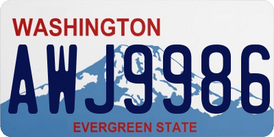 WA license plate AWJ9986