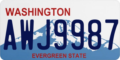 WA license plate AWJ9987
