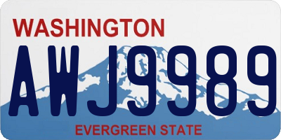 WA license plate AWJ9989