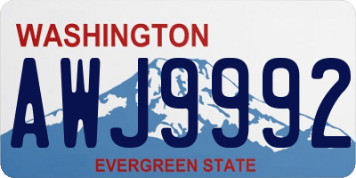 WA license plate AWJ9992