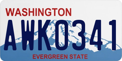 WA license plate AWK0341