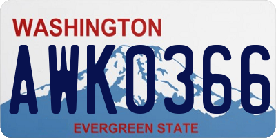 WA license plate AWK0366