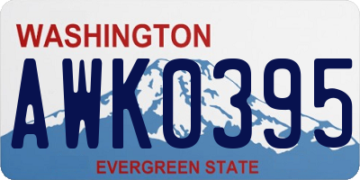 WA license plate AWK0395