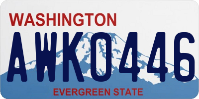 WA license plate AWK0446