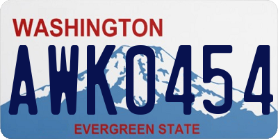 WA license plate AWK0454