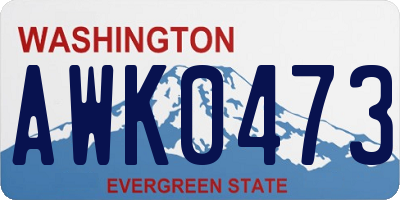 WA license plate AWK0473