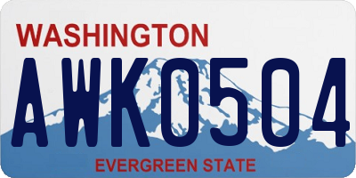 WA license plate AWK0504