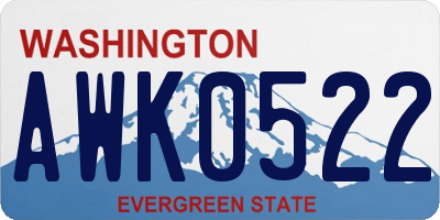 WA license plate AWK0522