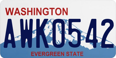 WA license plate AWK0542