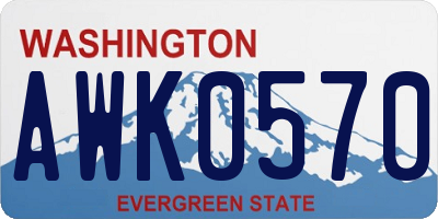 WA license plate AWK0570