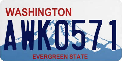 WA license plate AWK0571