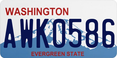 WA license plate AWK0586