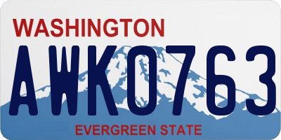 WA license plate AWK0763