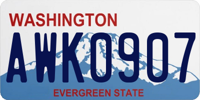WA license plate AWK0907
