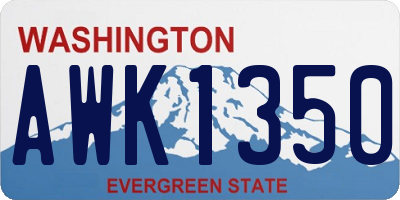 WA license plate AWK1350