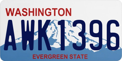 WA license plate AWK1396