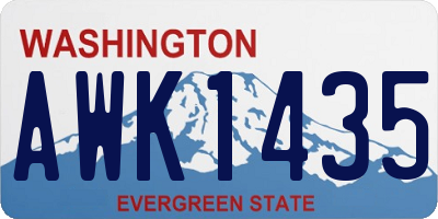 WA license plate AWK1435