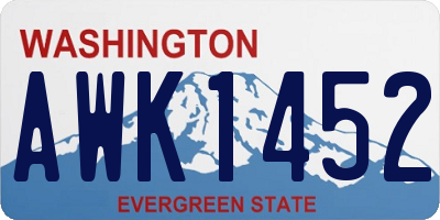 WA license plate AWK1452