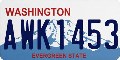 WA license plate AWK1453