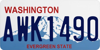 WA license plate AWK1490