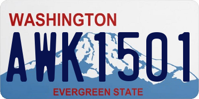 WA license plate AWK1501