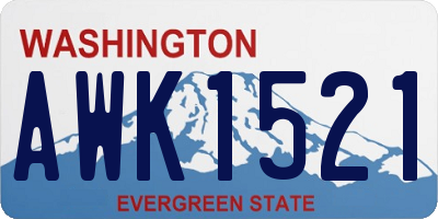 WA license plate AWK1521