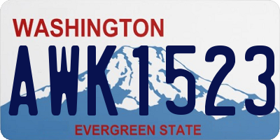 WA license plate AWK1523
