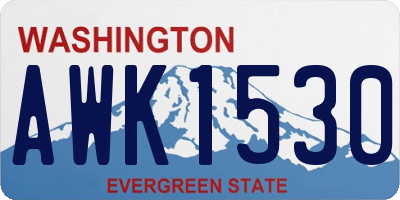 WA license plate AWK1530
