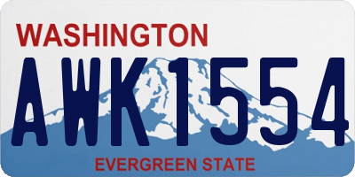 WA license plate AWK1554